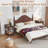 Narrow Night Stand with Charging Station, Boho Nightstand with Drawer, Bed Side End Table with Rattan Shelf for Small Spaces, Wood Nightstands Bedside Tables for Living Room Bedroom (Walnut)-394799353