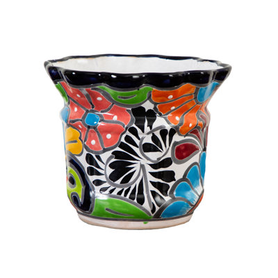 7 po x 8 po Pot à fleurs en céramique fait à la main Talavera