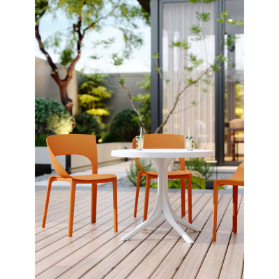 Orange Single - Side Polypropylene Chair 4 Pieces For Indoor & Outdoor Use, High Grade Durability, Ergonomic Design Scenarios, Pp Material, Comfort