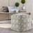 Ava Square Floral Pouf Ottoman
