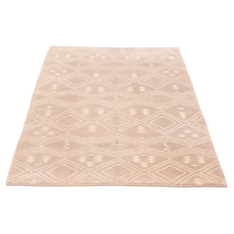 Tapis unique en laine taupe 5 pi 4 po x 7 pi 7 po Grogan