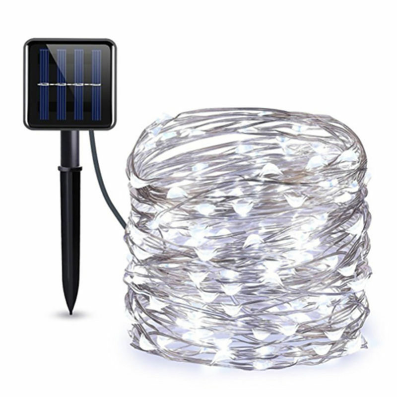 Guirlande de fées à énergie solaire à 2 ampoules DEL de 2 po Solihull (connectable de bout en bout), Blanc froid