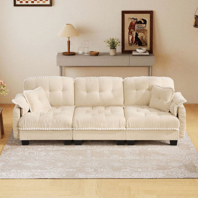 Canapé modulaire en chenille avec 4 coussins