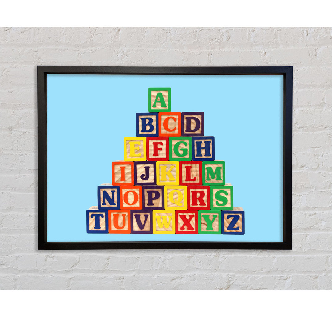 Alphabet Blocks Baby Blue - Einzelne Bilderrahmen Kunstdrucke auf Leinwand