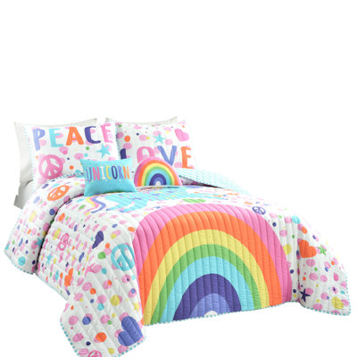 Ensemble de courtepointe Lush Decor Unicorn Rainbow