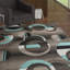 Tapis gris / turquoise Adonia-492978281