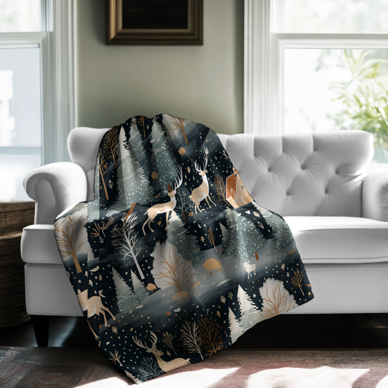 Couverture rétro vintage en sherpa de qualité supérieure 1 pièce, Grand lit