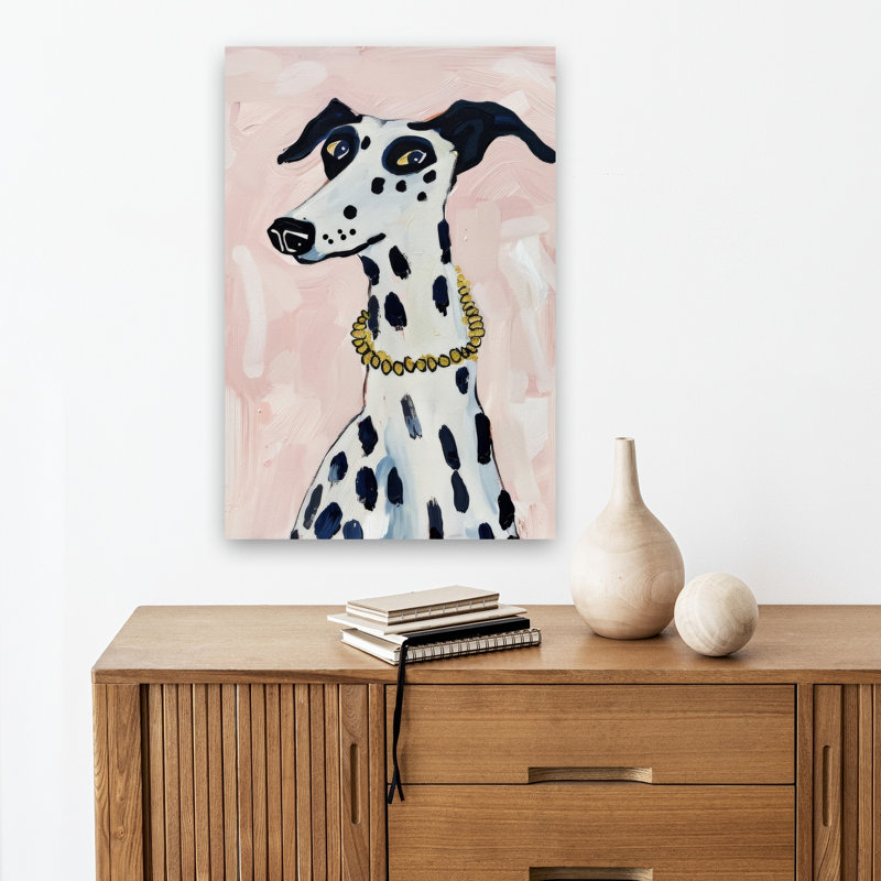 Elegant Dalmatian Portrait Elegant Whimsical Contemporary Dog Portrait Wall Art Print by Mathieu - Print