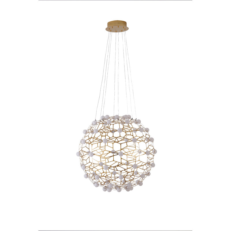 Transitional LED Honeycomb Orb Chandelier