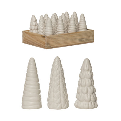  Dolomite 7.75 in. White Christmas Tree Set of 12 In Crate