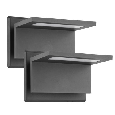 2-Pack Outdoor Wall Sconce LED Wall Mount Exterior Light Fixture 680LM for Porch Front Door Garden