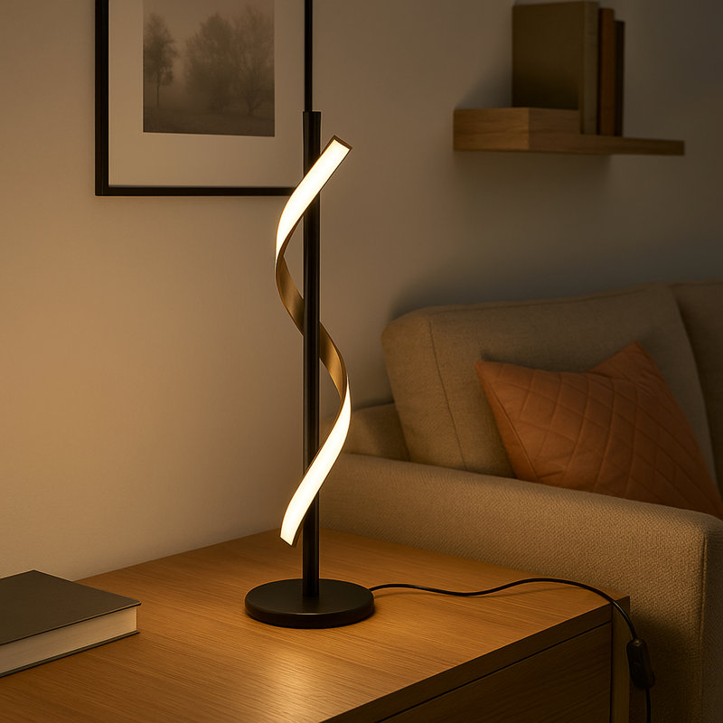 Conaprato Black Modern Table Lamp