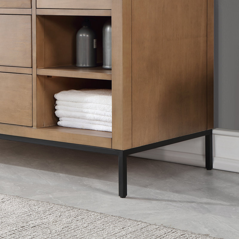 Ensemble de meuble-lavabo simple 60 po Adaire, Brun, Noir mat