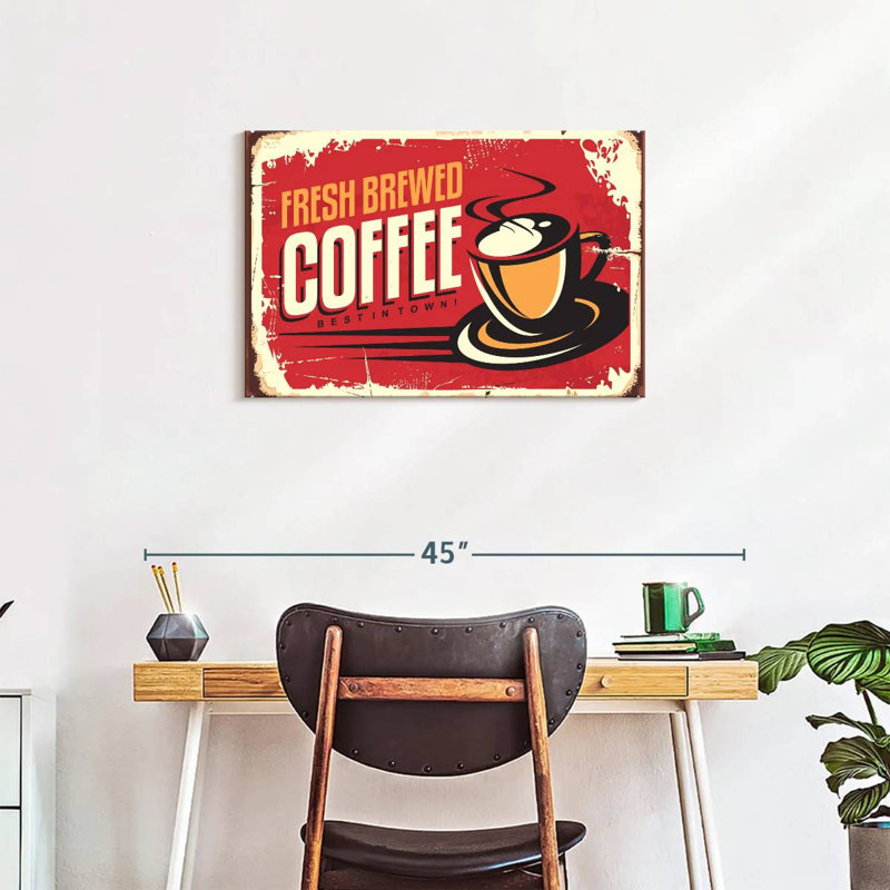 Plaque murale «Fresh Brewed Coffee», H 20 po x l 30 po