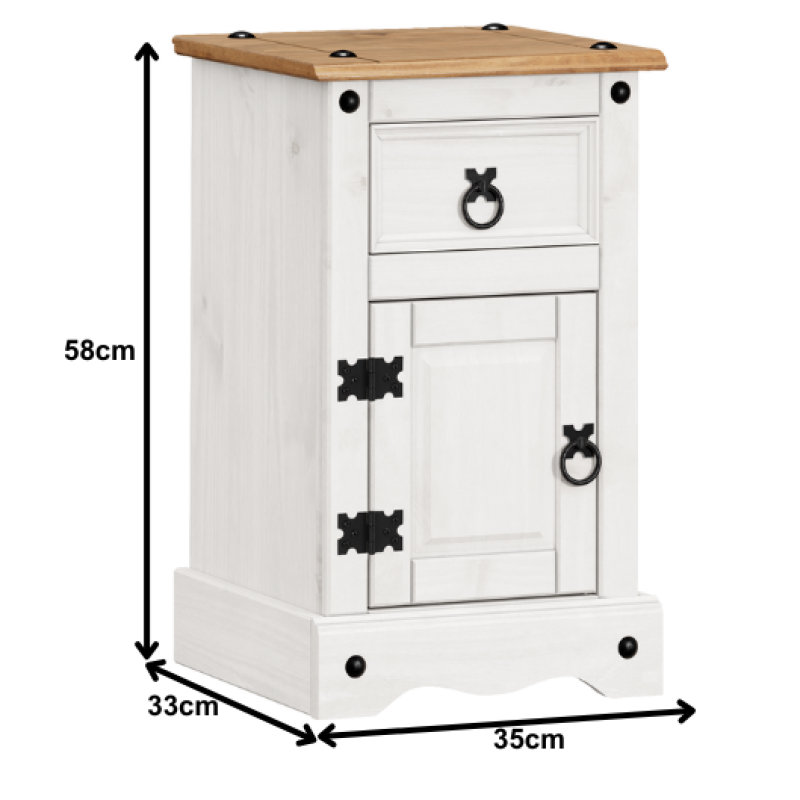 Pembrey 35cm W Solid Wood Bedside Table