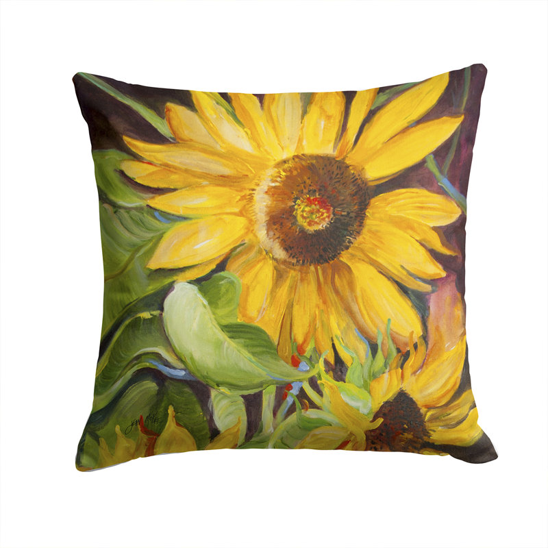 Sunflowers Outdoor Throw Pillow, 14" H x 14" W x 4" D