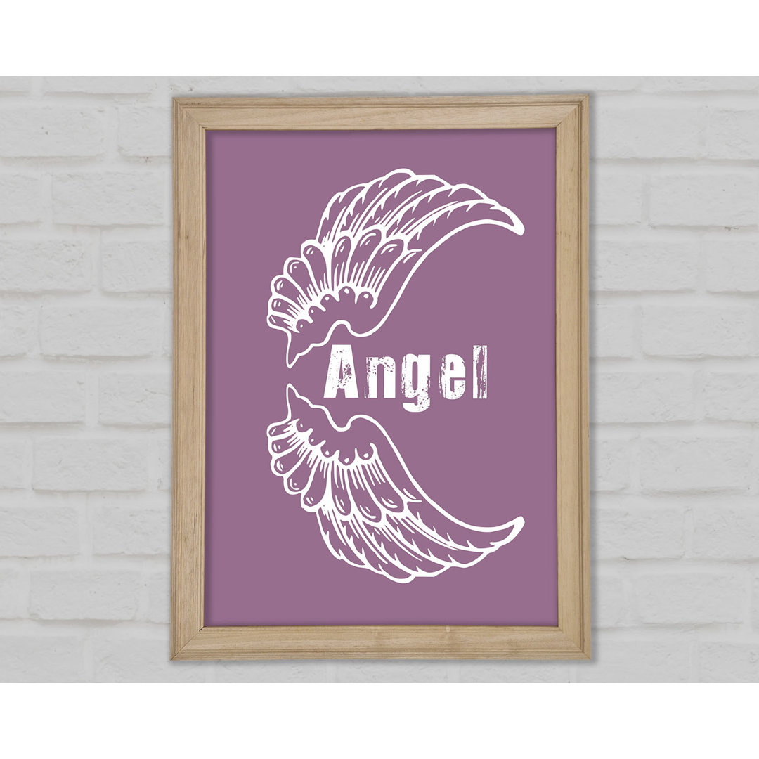 Angel Wings 3 Dusty Pink Gerahmter Druck