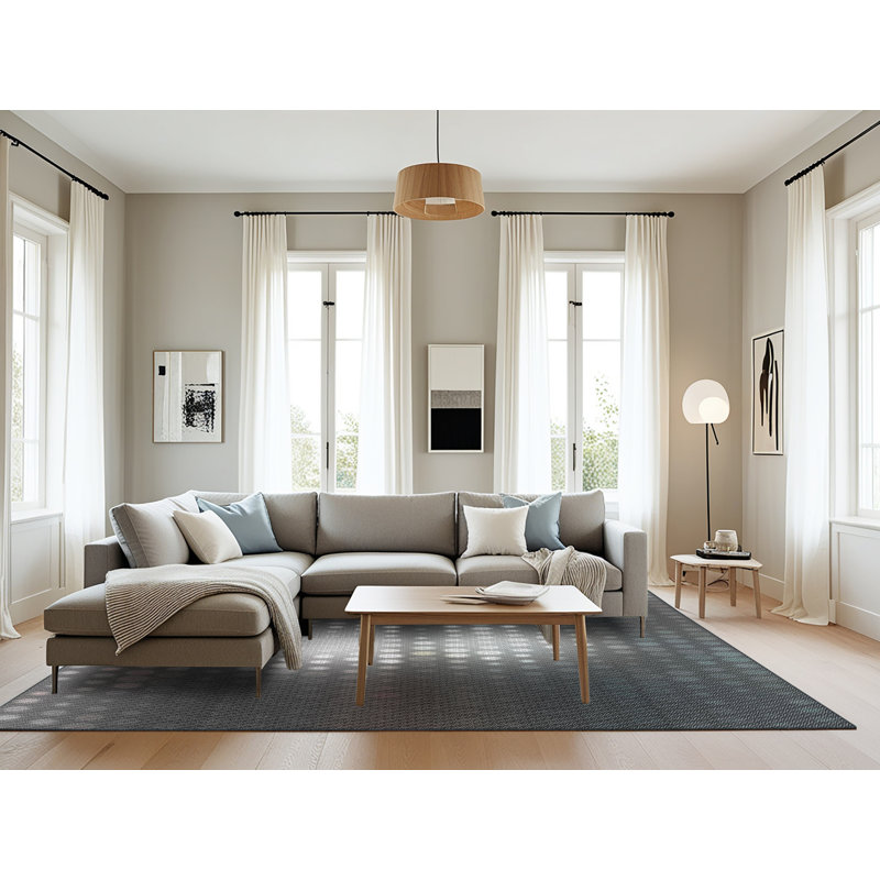 Tapis noir à pois, Rectangle 8 pi x 10 pi