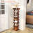 7-Tier Wood Shoe Rack, Entryway Shoe Tower,Vertical Shoe Organizer, Wooden Shoe Storage Stand, Rustic Brown