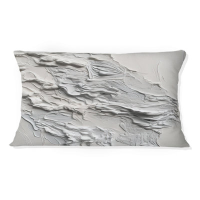 Blanc et tranquillité Unleashed - Coussin décoratif imprimé marbre abstrait