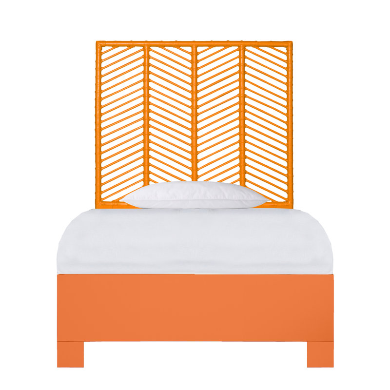 Lit à structure ouverte Liam, Citrus Orange, Simple TG