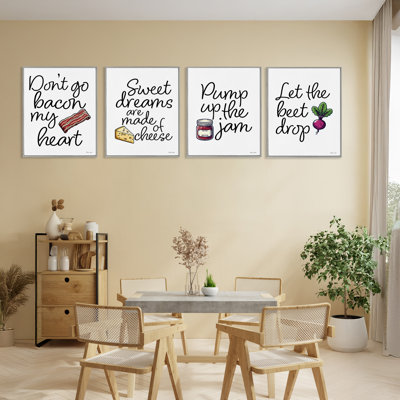 «Fun Music Lyric Puns», ensemble de 4 giclées encadrées par Susan Ball