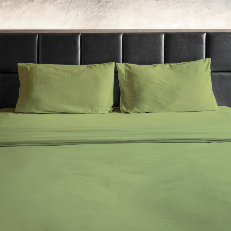 Ensemble de draps en micro-fibre, Ensemble de draps pour grand lit + un drap-housse , Vert sauge
