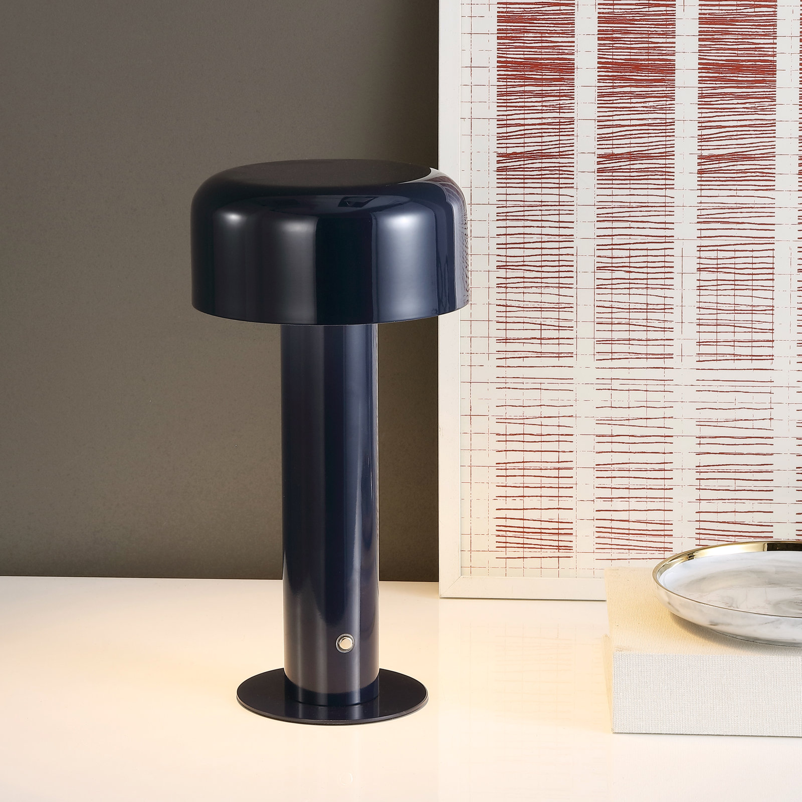 Opaline Metal Desk Lamp