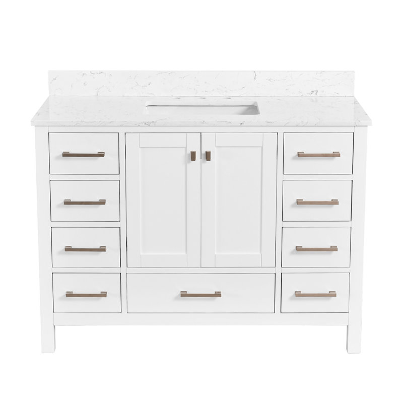 Linton 48" Single Bathroom Vanity Set, White, Chrome