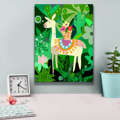 'Llama' by Holly McGee Canvas Wall Art