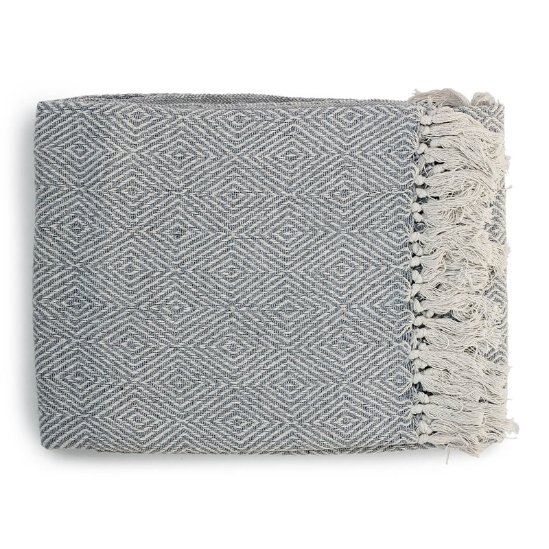Throw Blanket, Gray/Beige, Geometric Shapes