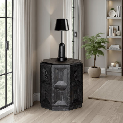 Table de bout d'appoint Kizie, bois brun, rectangulaire 20 pouces