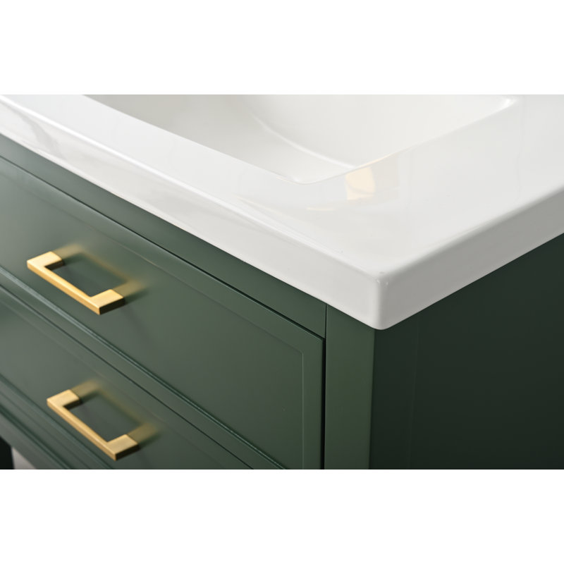 Ensemble de meuble-lavabo simple 24 po Deon, Vert, 34" H x 24" W x 18.5" D