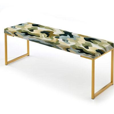 Upholstered Gold Bench