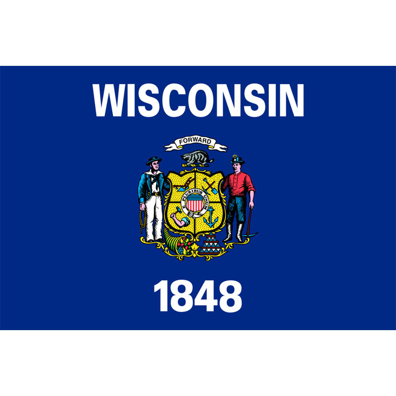 Wisconsin, H 12 po x l 18 po