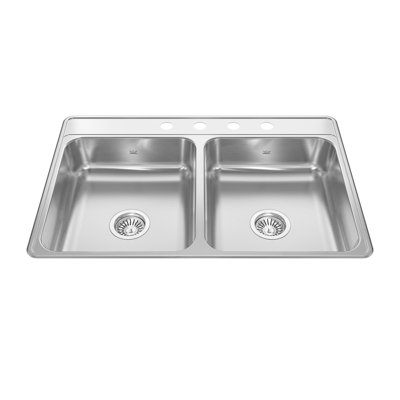 Creemore 33'' L Double Bowl Stainless Steel Kitchen Sink