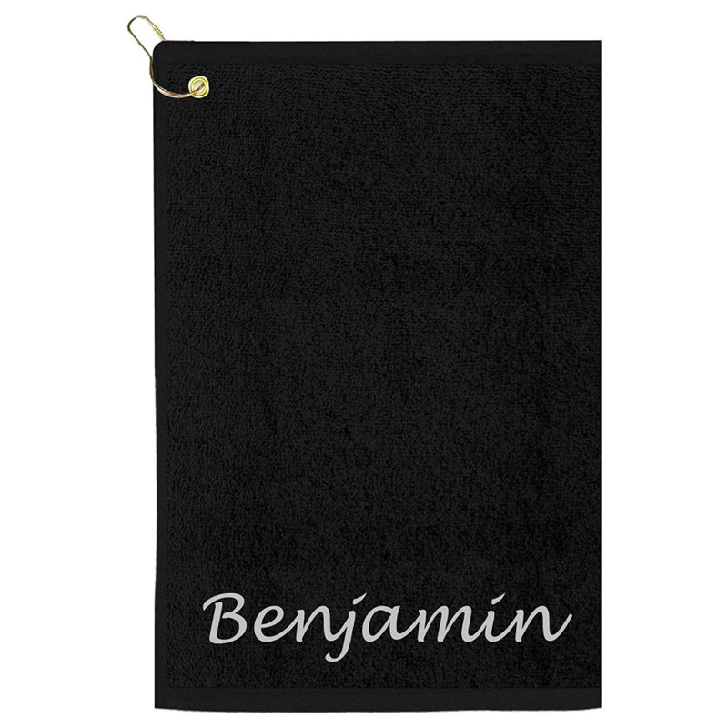 Cotton Embroidered Golf Towels Kitchen Towel, Black, Yes