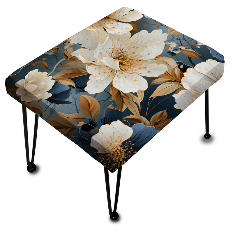 Contemporary Floral Elegance Cottage Collage - Repose-pieds rectangulaire floral