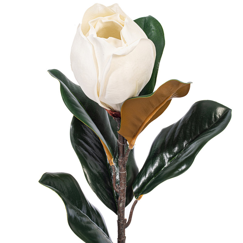 Vickerman 28" Artificial White Magnolia Flower Leaves Spray 2/Bag.