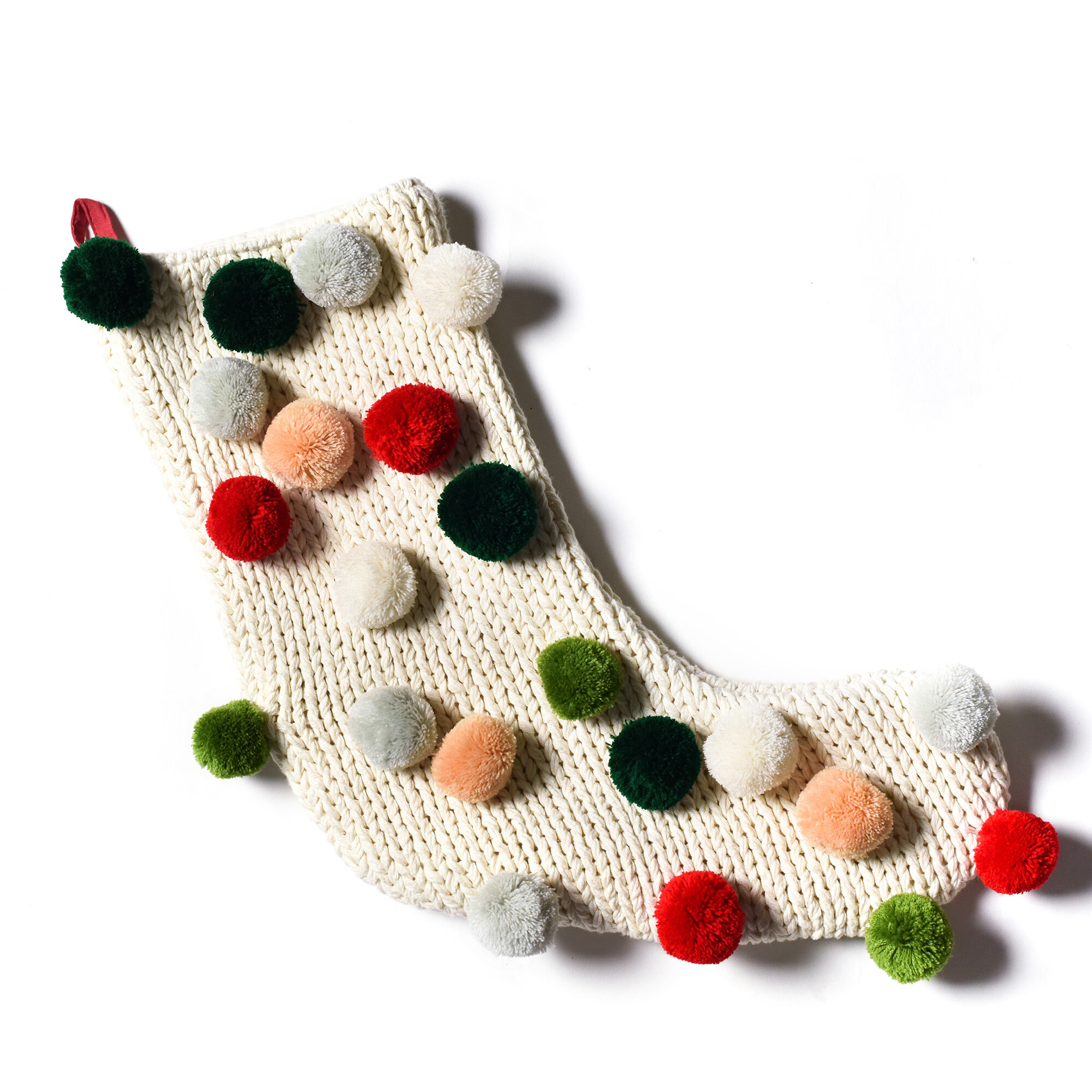 Coton Colors Knit Stocking with Pom Poms