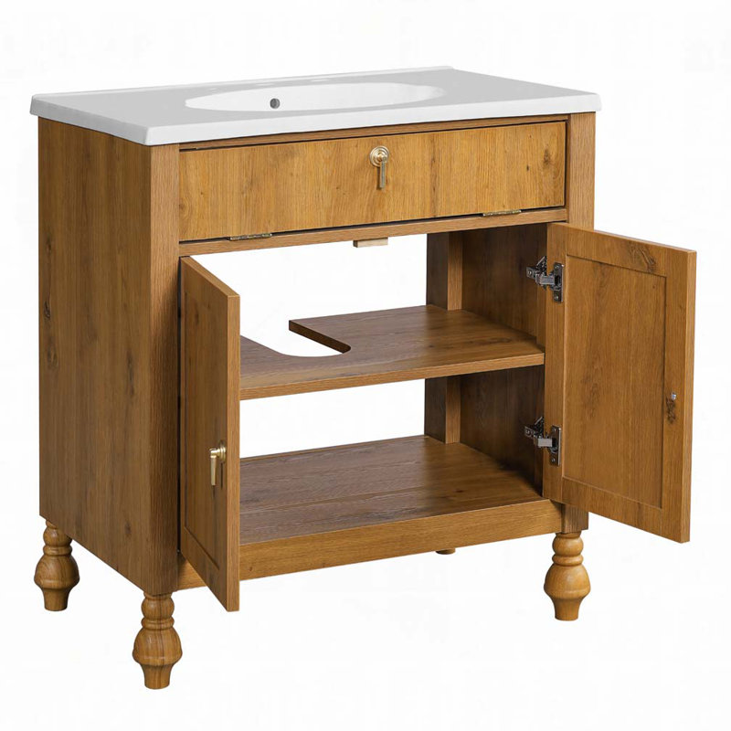 Meuble-lavabo de salle de bain avec lavabo en résine