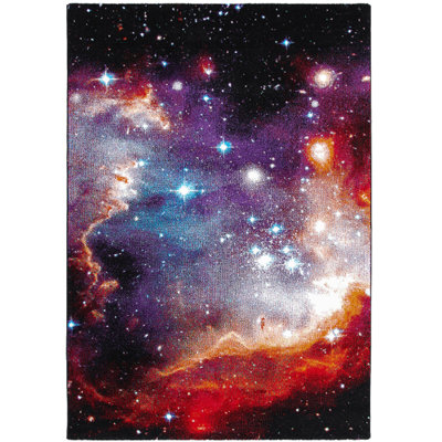 Space A Machine Woven Purple/Red/Blue Rug