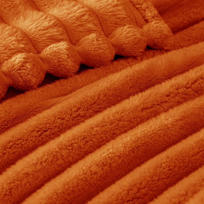 Machine Tufted Heated Blanket, Burnt Orange