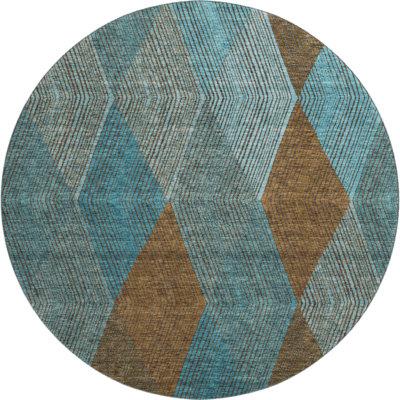 Premium Machine Washable Prisco Teal Rug