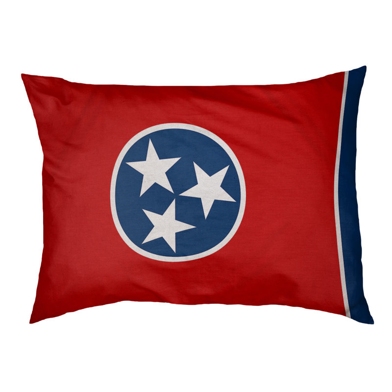 Coussin stylisé tennessee flag Burien, L 19,5 po x l 29,5 po, Marron foncé