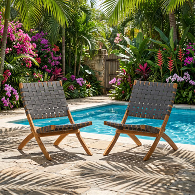 Ensemble de chaises de salle à manger pliables en bois d'acacia l 29 po x P 18 po x H 28,25 po Huntsville