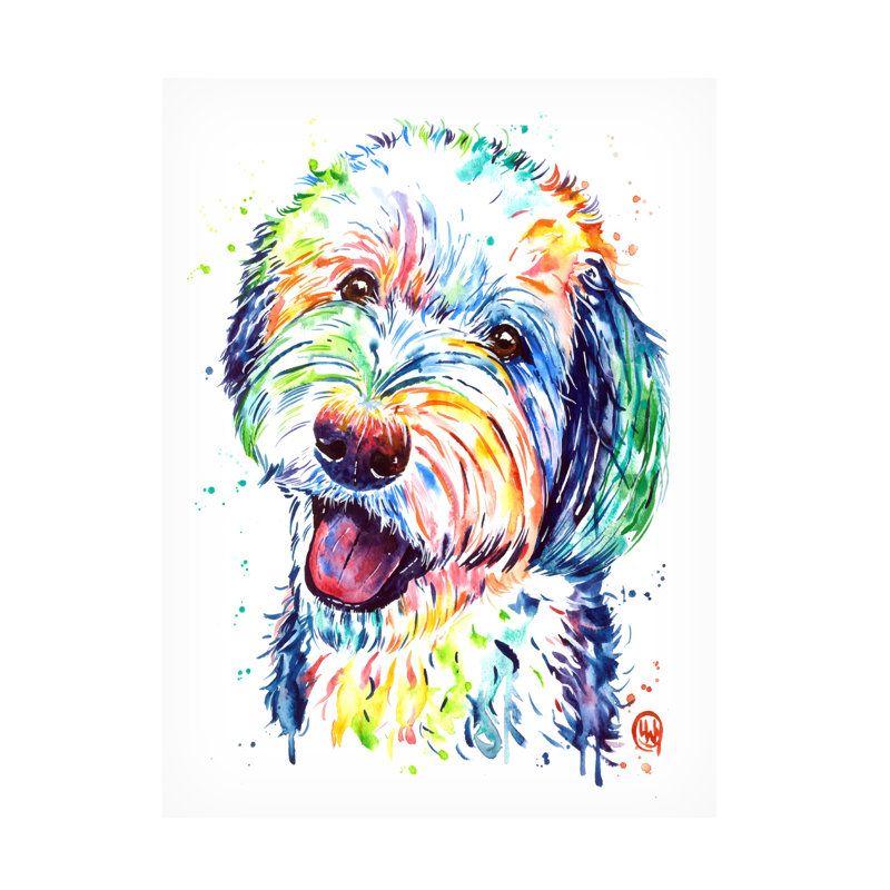 Lisa Whitehouse Sheepadoodle, art sur toile, H 19 po x l 14 po