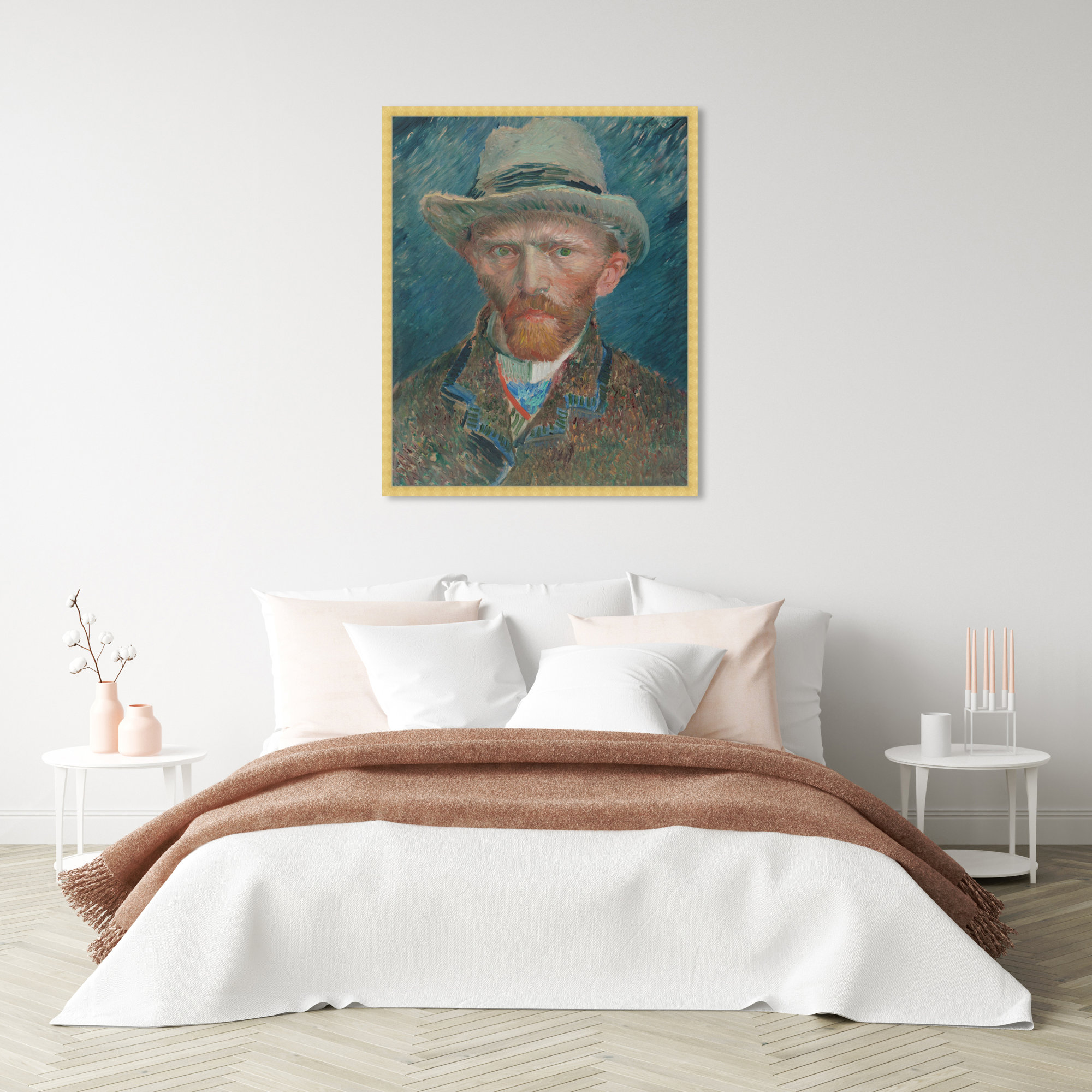 Van Gogh 1887 Self Portrait, Gold, 36" H x 30" W x 1.5" D