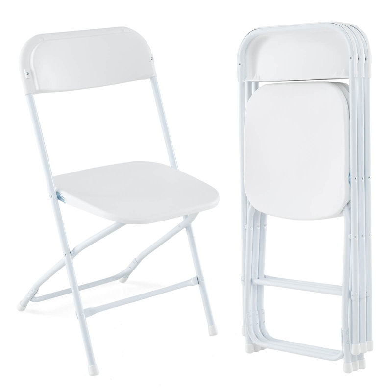 Ensemble de 4 chaises pliantes en métal avec siège et dossier en plastique Arlmont & Co.