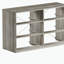 Commode 6 tiroirs avec grands tiroirs en tissu, gris